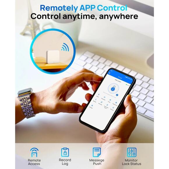 WiFi Smart Keyless Fingerprint Entry Door Lock Handle Set APP - Picture 4 of 8